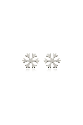 BFF Titanium Snowflake Flat Back Stud Earrings