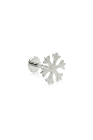 BFF Titanium Snowflake Flat Back Stud Earrings
