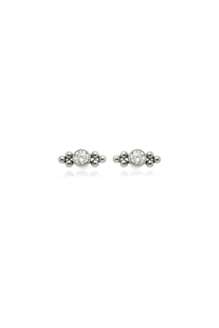BFF Titanium Crystal Bead Flat Back Stud Earrings 3mm