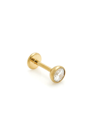 BFF Gold Titanium Crystal Flat Back Stud Earrings