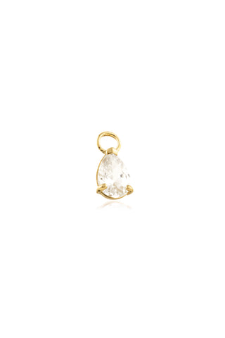 9 Carat Solid Yellow Gold Jewel Tear Hoop Charm for Hinge Segment Ring