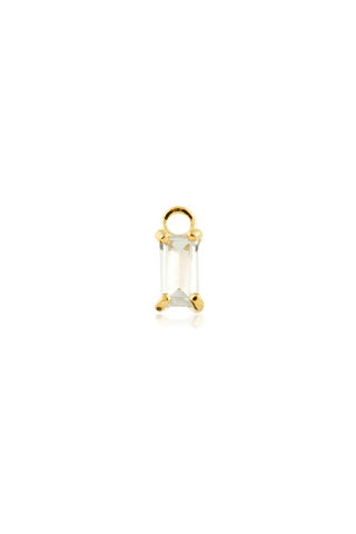 9 Carat Solid Yellow Gold Jewel Baguette Hoop Charm for Hinge Segment Ring
