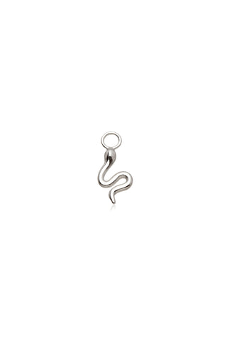 9 Carat Solid White Gold Snake Hoop Charm for Hinge Segment Ring