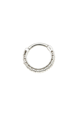 Harmonia Solid White Gold Princess Cut Daith & Septum Ring