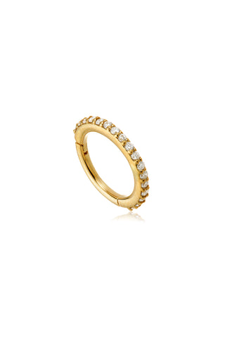 Elvina 9ct Solid Yellow Gold Diamond Pavé Hoop Earring