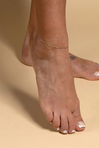 Atlantis 9ct Solid White Gold Anklet