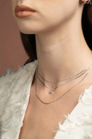Atlantis 9ct Solid White Gold Necklace