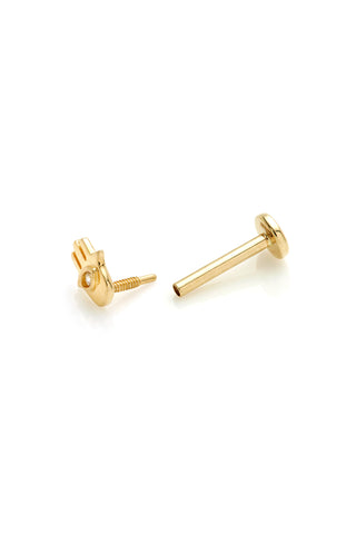 Hamsa 14ct Solid Yellow Gold Hand Jewelled Flat Back Stud