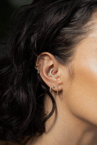 Eternal 9ct Solid Gold Pavé Hoop Earring