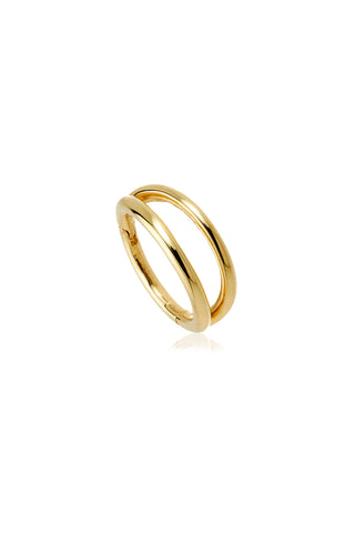 Tara Solid Gold Double Band Hoop Earring