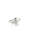 Solid Gold Jewelled Bee Hinged Segment Ring - White Gold