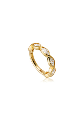 Eos 9ct Solid Gold Marquise Gem Hoop Earring