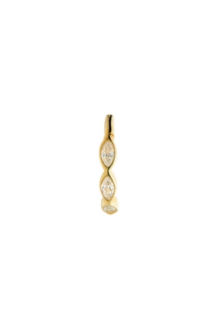 Eos 9ct Solid Gold Marquise Gem Hoop Earring