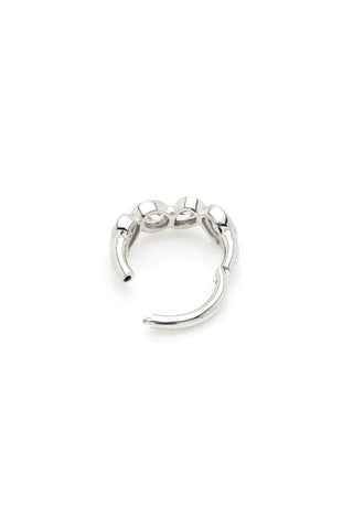Solid Gold Multi Pear Gemstone Hinge Ring - White Gold