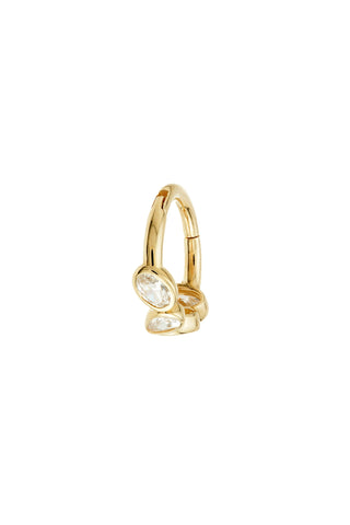 Solid Gold Multi Pear Gemstone Hinge Ring - Gold