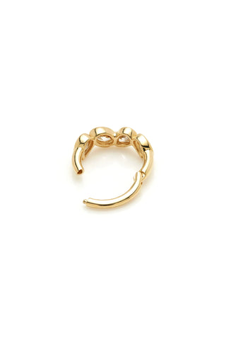 Solid Gold Multi Pear Gemstone Hinge Ring - Gold
