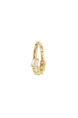 Solid Gold Multi Shaped Jewelled Hinge Ring - Gold