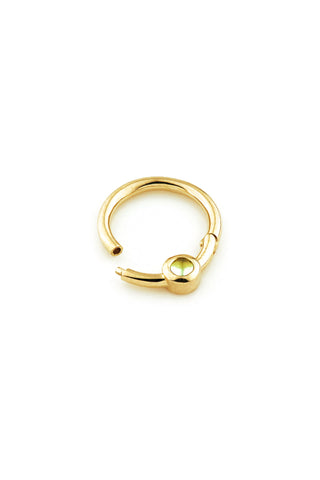 Solid 14ct Yellow Gold Peridot Hinge Ring