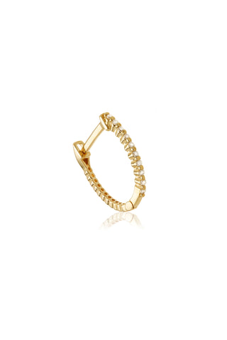 Solid 14ct Gold Diamond Pavé Hoop Earring