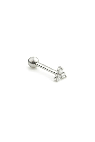 14ct White Gold Diamond Trinity Microbar
