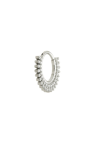 Nora Platinum Titanium Gem Single Hoop for Daith/Septum