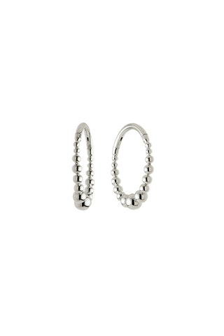 Platinum Titanium Graduated Bubble Hoop Earrings