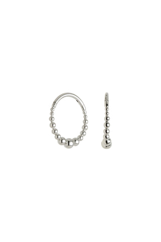 Platinum Titanium Graduated Bubble Hoop Earrings