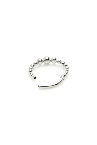 Platinum Titanium Graduated Bubble Hoop Earrings