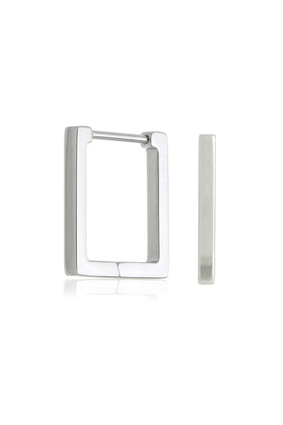 Ella Platinum Titanium Square Hoop Earrings