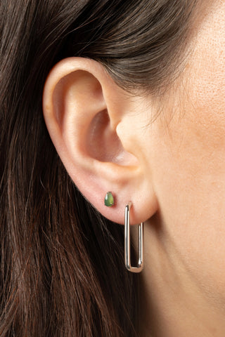 Platinum Titanium Rectangle Hoop Earrings
