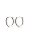 Platinum Titanium Plain Hoop Earrings