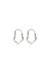 Platinum Titanium Wave Pavé Hoop Earrings