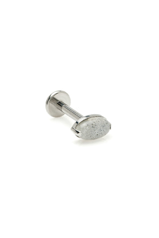 Titanium Threadless  Labradorite Oval Flat Back Stud