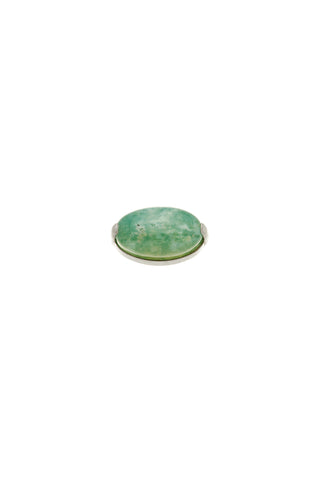 Titanium Threadless Moss Agate Oval Flat Back Stud