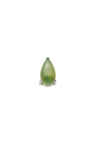 Titanium Moss Agate Tear Drop Flat Back Stud