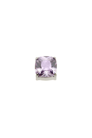 Titanium Amethyst Cushion Cut Flat Back Stud