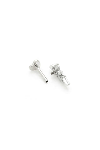 Faye Platinum Titanium Amethyst Gem Cluster Flat Back Studs
