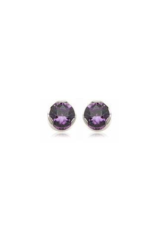 Kira Platinum Titanium Amethyst Flat Back Studs