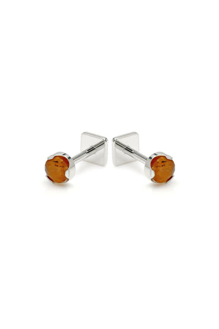 Kira Platinum Titanium Tiger's Eye Flat Back Studs