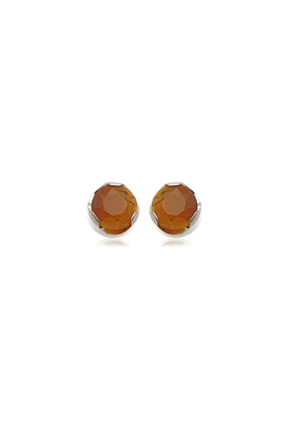 Kira Platinum Titanium Tiger's Eye Flat Back Studs