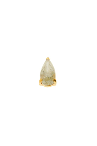 Gold Titanium Labradorite Tear Drop Flat Back Stud