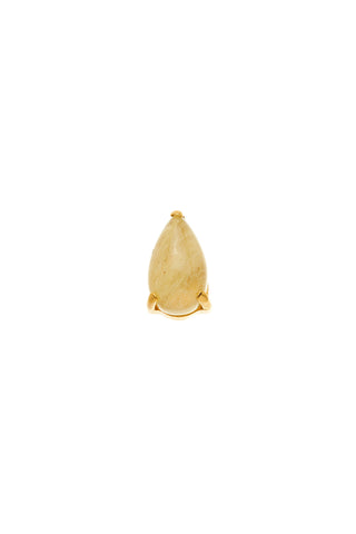 Gold Titanium Gold Rutilated Quartz Teardrop Flat Back Stud