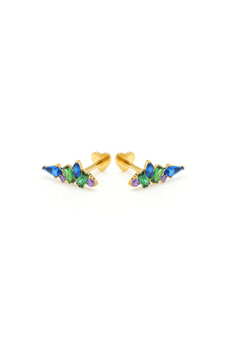 Faye Gold Titanium Tanzanite Gem Cluster Flat Back Studs