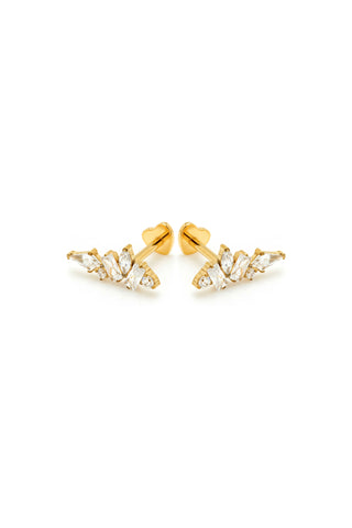 Faye Gold Titanium Gem Cluster Flat Back Studs