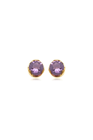 Kira Gold Titanium Amethyst Flat Back Studs