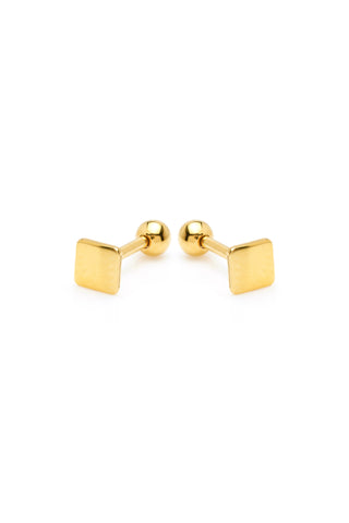 Polymnia Gold Titanium Two In One Reversible Flat Back Studs