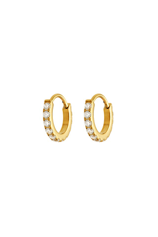 Cara Gold Titanium Pavé Hoop Earrings