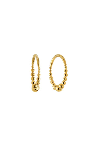 Gold Titanium Graduated Bubble Hoop Earrings