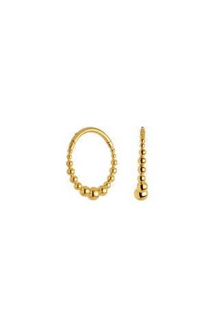 Gold Titanium Graduated Bubble Hoop Earrings