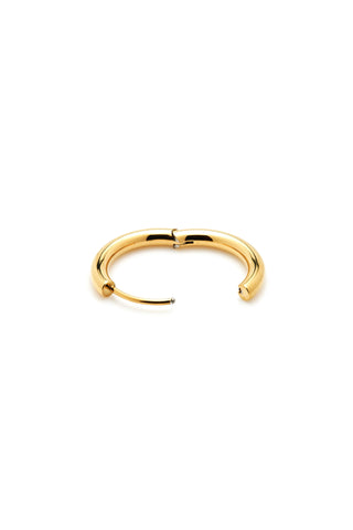 Gold Titanium Classic Plain Hoop Earrings